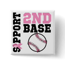 Support 2nd Base Sporty Breast Cancer Pins