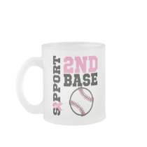 Support 2nd Base Sporty Breast Cancer Coffee Mugs