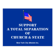 Support A Total Separation Of Church & State postcards