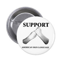 Support American Sign Language (front) Pins