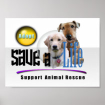 SUPPORT ANIMAL RESCUE - ADOPT! PRINT