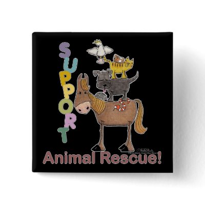 Support Animal Rescue Pinback button