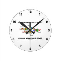 Support Anthropological Genetics About Our Genes Round Wall Clocks
