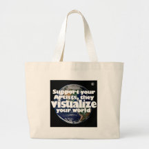 support-artists earth in space tote bag