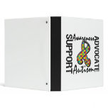Support Awareness Advocate Autism 3 Ring Binder