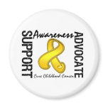 Support Awareness Advocate Cure Childhood Cancer magnets