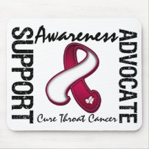 Support Awareness Advocate Cure Throat Cancer Mouse Pads