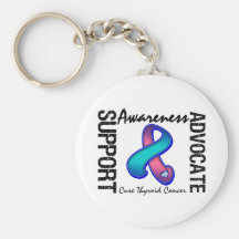 Support Awareness Advocate Cure Thyroid Cancer Key Chain