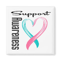Support Awareness Heart Hereditary Breast Cancer Fridge Magnets