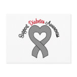 Support Awareness Heart Ribbon Diabetes Post Card