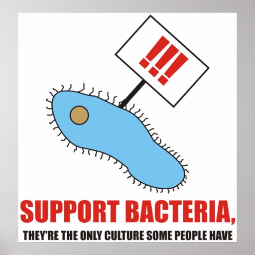 Support bacteria, theyre the only culture some ha print