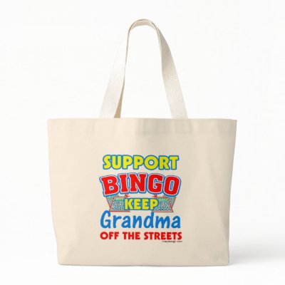Support Bingo Grandma Tote Bags by ironydesigns