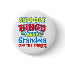 Support Bingo Grandma Pinback Buttons