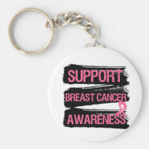 Support Breast Cancer Awareness Grunge Key Chain