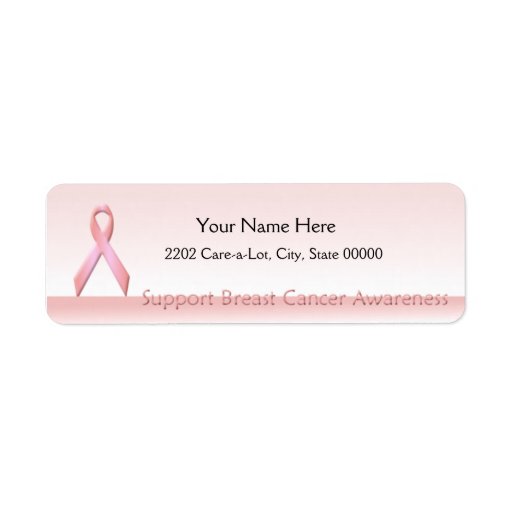 Support Breast Cancer Awareness Return Address Label Zazzle