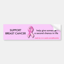 SUPPORT BREAST CANCER Bumper Sticker.