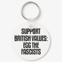 Support British Values: Egg The Fascists keychains by politicalbrit Support British Values: Egg The Fascists keychains