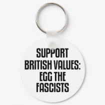 Support British Values: Egg The Fascists keychains by politicalbrit Support British Values: Egg The Fascists keychains
