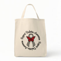 Support Diabetes Awareness Butterfly Ribbon bags
