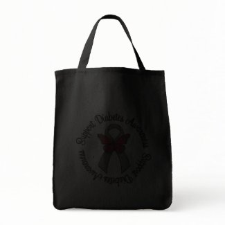 Support Diabetes Awareness Butterfly Ribbon bag