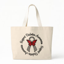 Support Diabetes Awareness Butterfly Ribbon bags