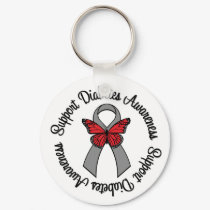 Support Diabetes Awareness Butterfly Ribbon keychains
