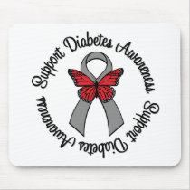 Support Diabetes Awareness Butterfly Ribbon mousepads