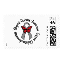 Support Diabetes Awareness Butterfly Ribbon postage