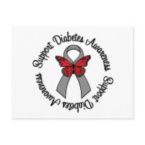 Support Diabetes Awareness Butterfly Ribbon postcards