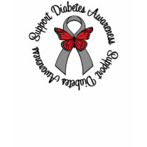 Support Diabetes Awareness Butterfly Ribbon t-shirts