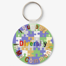 Support Diversity in My Community Keychain by diversityjustis Support Diversity in My Community Keychain