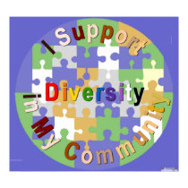 Support Diversity in My Community Poster posters