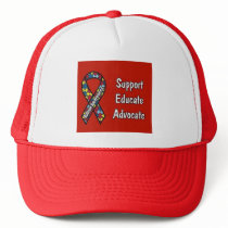 "Support, Educate, Advocate" hats
