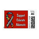 "Support, Educate, Advocate" Postage Stamp