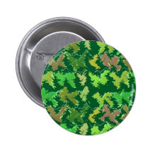 Support Green - Deep Jungle Art by Navin Pinback Button