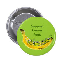 Support Green Peas Banimals Monkey Button Pin