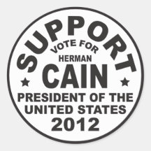 Support Herman Cain 2012 Stickers