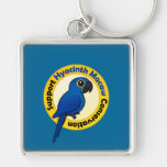 Support Hyacinth Macaw Conservation Premium Square Keychain