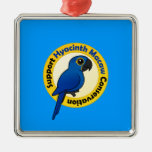Support Hyacinth Macaw Conservation Premium Square Ornament