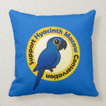 Support Hyacinth Macaw Conservation Throw Pillow