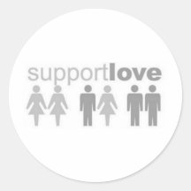 support-love round stickers