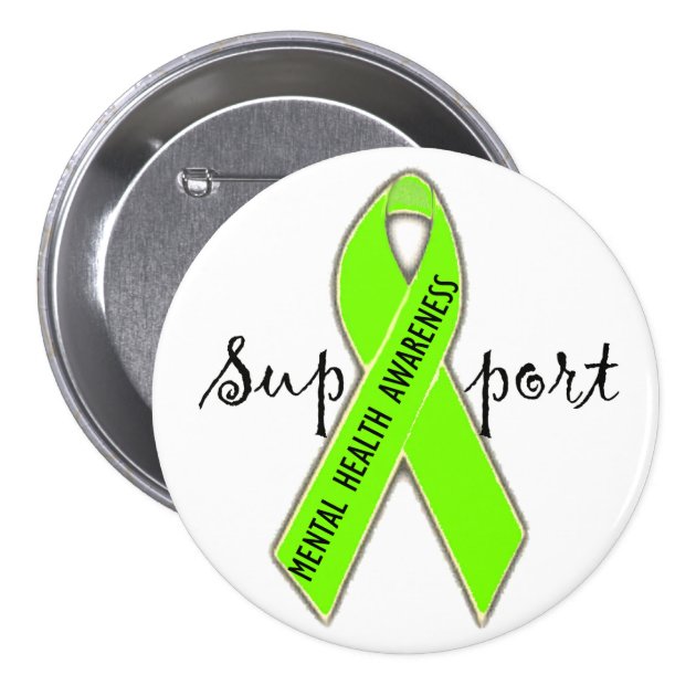 Support Mental Health Awareness/ DivaLime Buttons | Zazzle