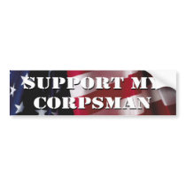 Support My Corpsman bumper stickers by MilitaryDesigns Support My Corpsman bumper stickers