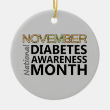 Support November National Diabetes Awareness Month Christmas Ornaments