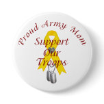 Support Our Troops Army Mom (Yellow Ribbon) Pins