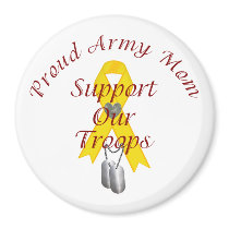 Support Our Troops Army Mom (Yellow Ribbon) magnets