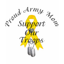 Support Our Troops Army Mom (Yellow Ribbon) t-shirts
