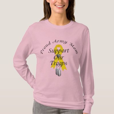 Support Our Troops Army Mom (Yellow Ribbon) Tshirt