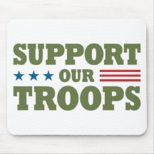 Support Our Troops - Green Mouse Mats