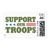Support Our Troops - Green postage by visualnewbie Support Our Troops - Green postage